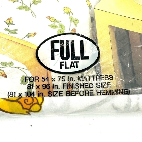 Vintage Tastemaster Percale No Iron Full Flat Sheet Empress Rose Floral NEW - Picture 3 of 8